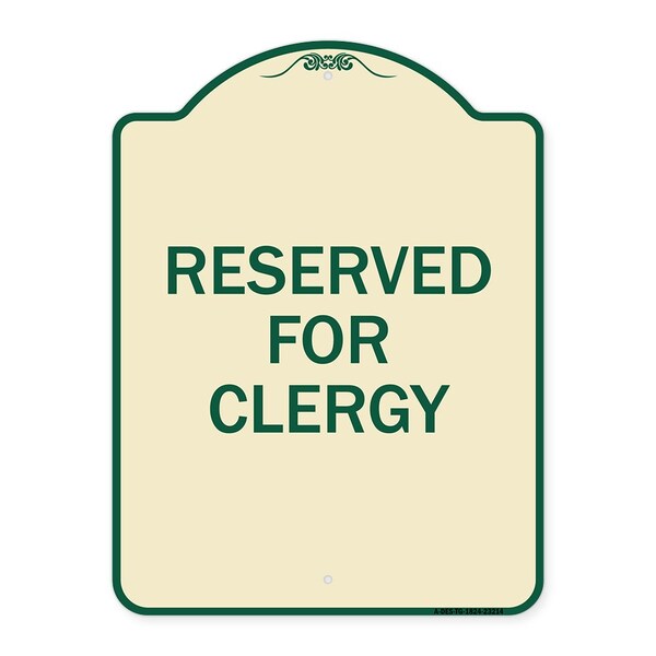 Signmission Reserved for Clergy Heavy-Gauge Aluminum Architectural Sign, 24" x 18", TG-1824-23214 A-DES-TG-1824-23214 - main